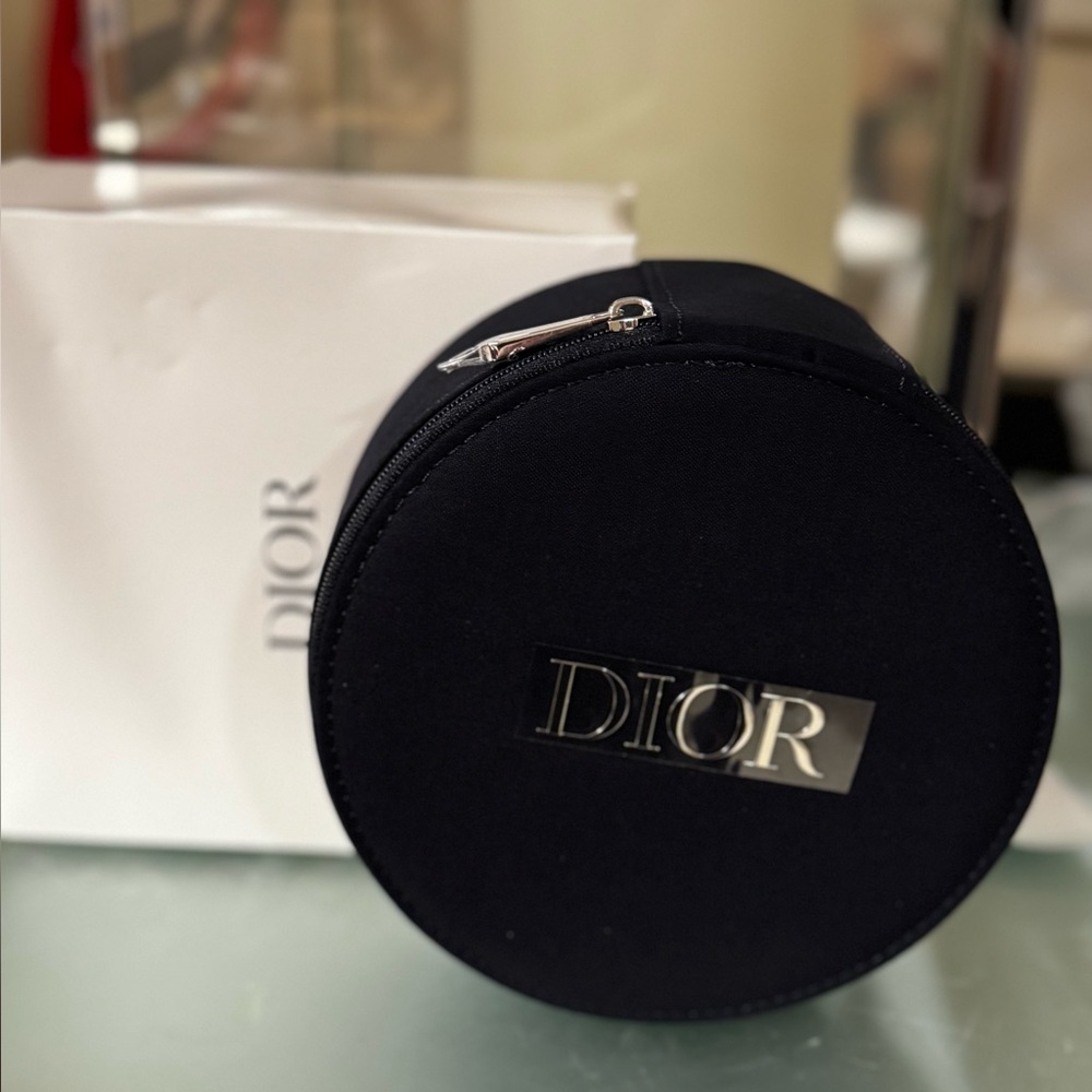 Dior Midnight Black Circular Makeup Pouch